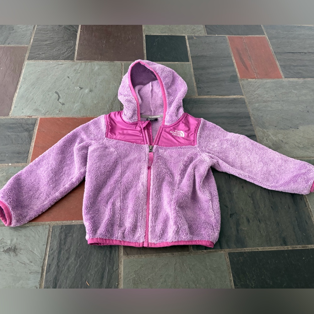 The North Face Pink and Lavender Fleece Sweatshirt 3T